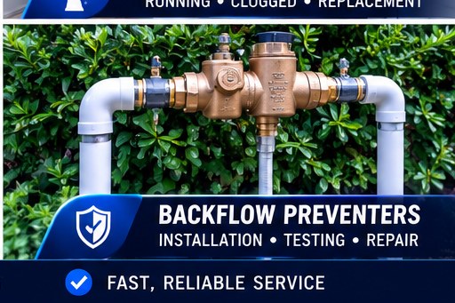 Certified backflow preventer installation and annual testing by a licensed plumber